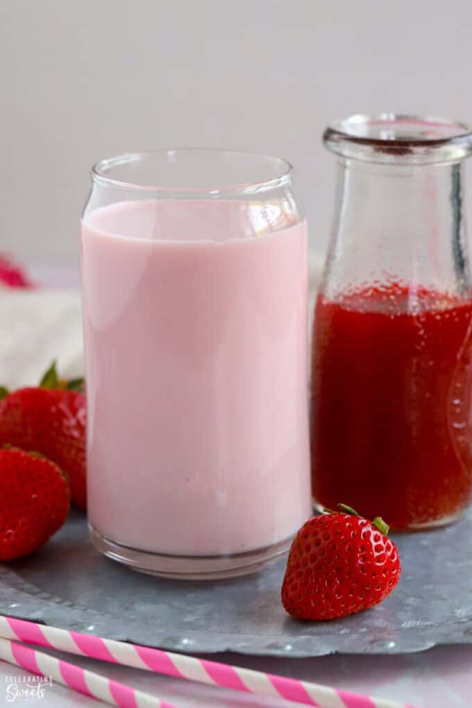 Strawberry Milk {So Easy} - Celebrating Sweets