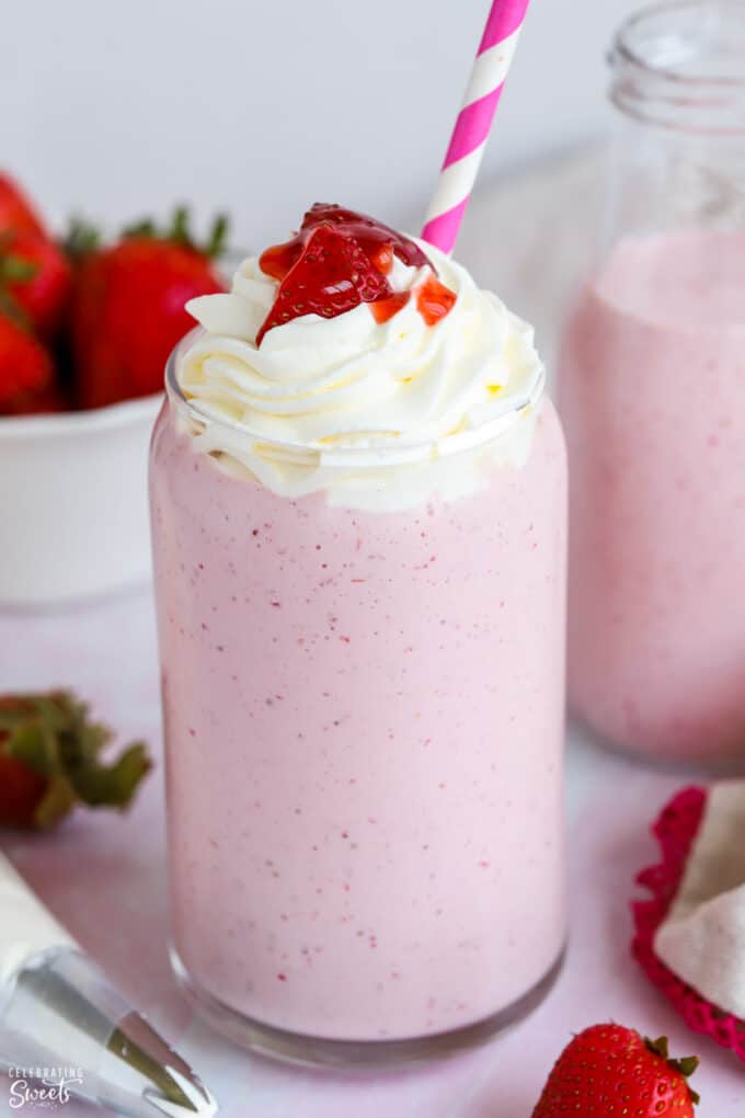 Strawberry Milkshake (secret ingredient) - Celebrating Sweets