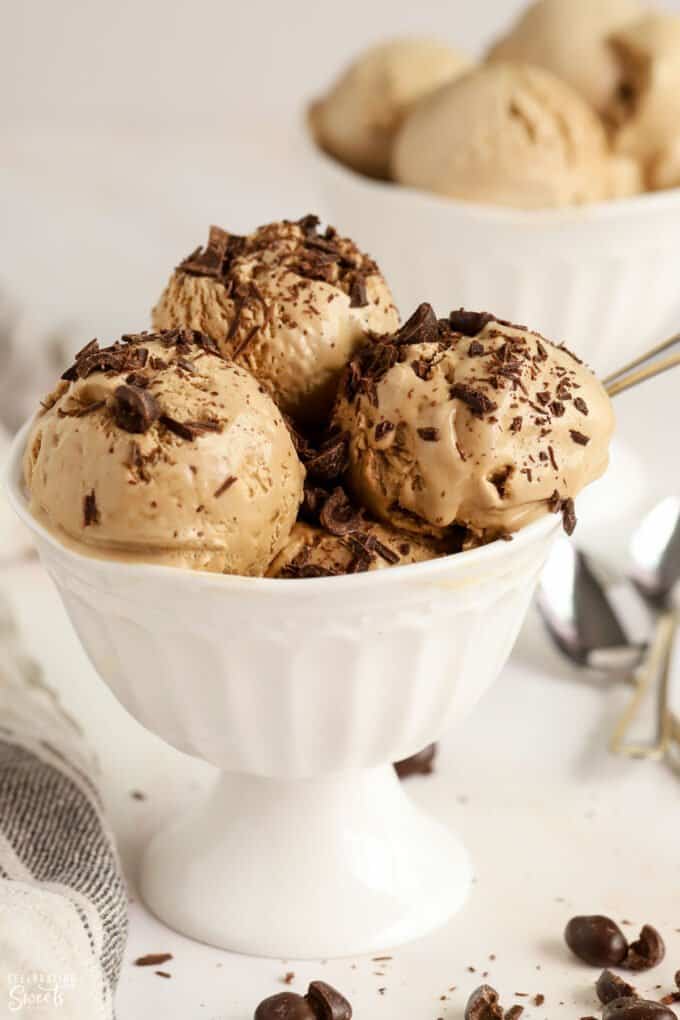 Coffee Ice Cream {only 4 ingredients} - Celebrating Sweets