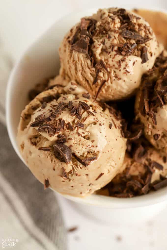 Coffee Ice Cream {only 4 ingredients} - Celebrating Sweets