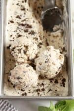 Mint Chocolate Chip Ice Cream (easy, no churn) - Celebrating Sweets