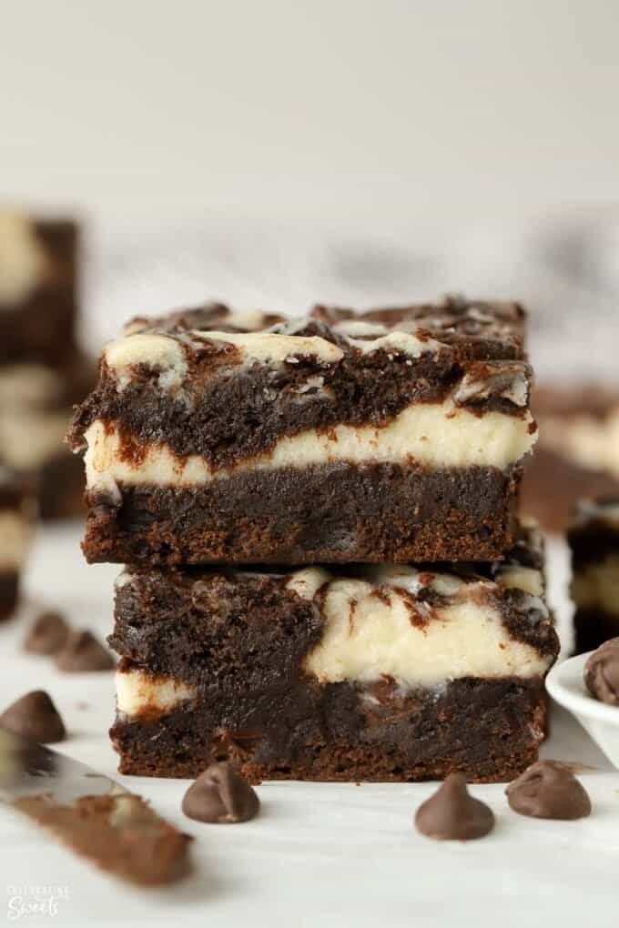 Cream Cheese Brownies - Celebrating Sweets