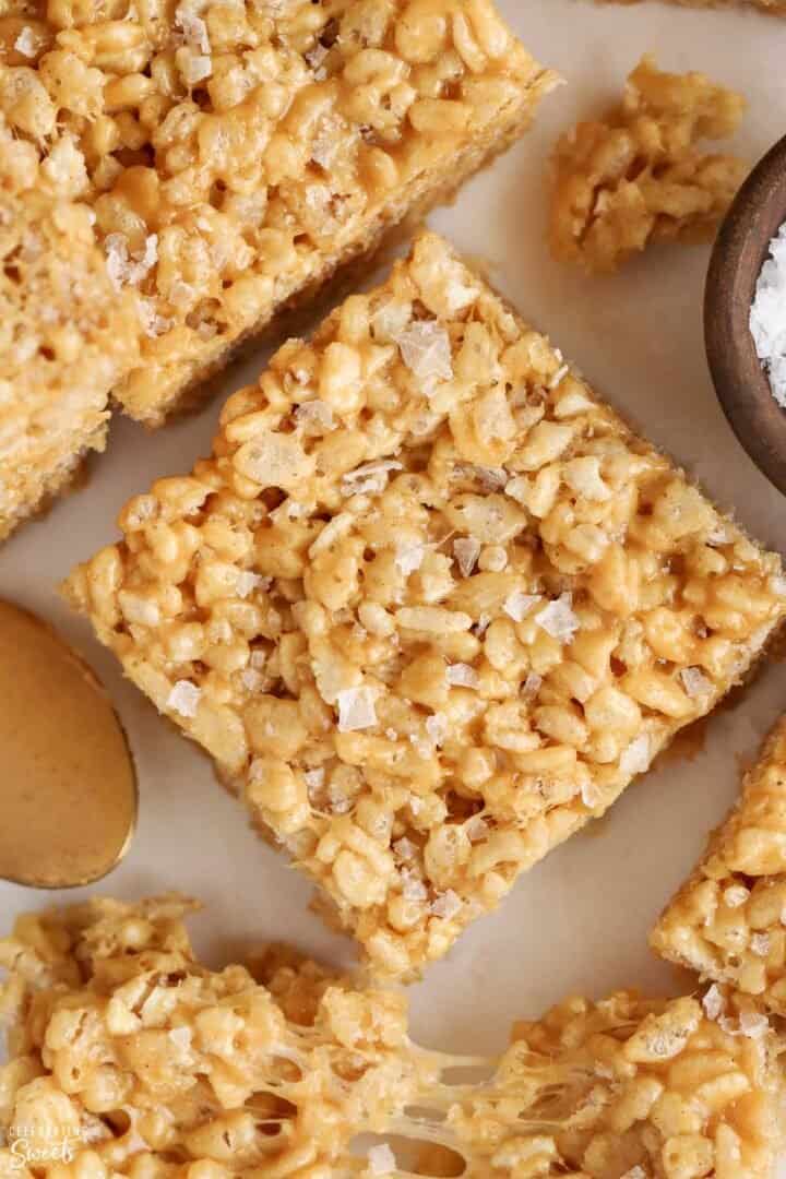 Salted Peanut Butter Rice Krispies Treats