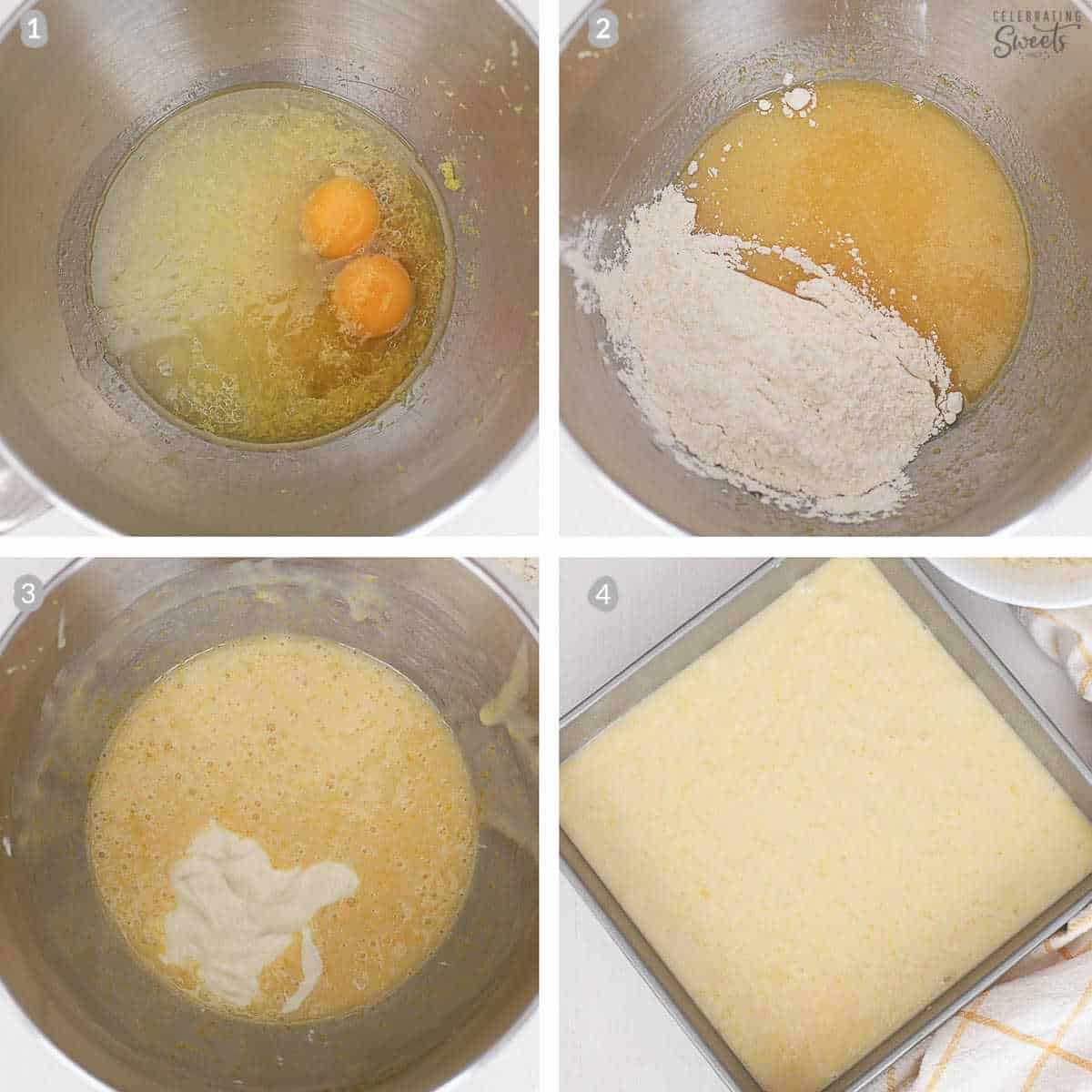 Step by step how to make a lemon cake.
