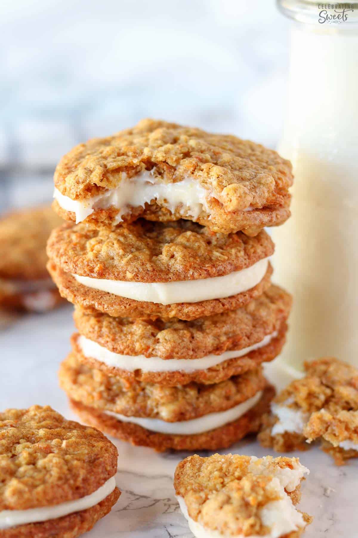 Stack of carrot cake cookies.