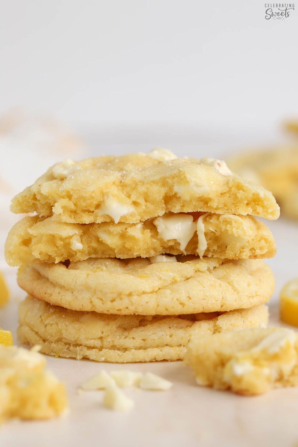 Lemon White Chocolate Cookies - Celebrating Sweets