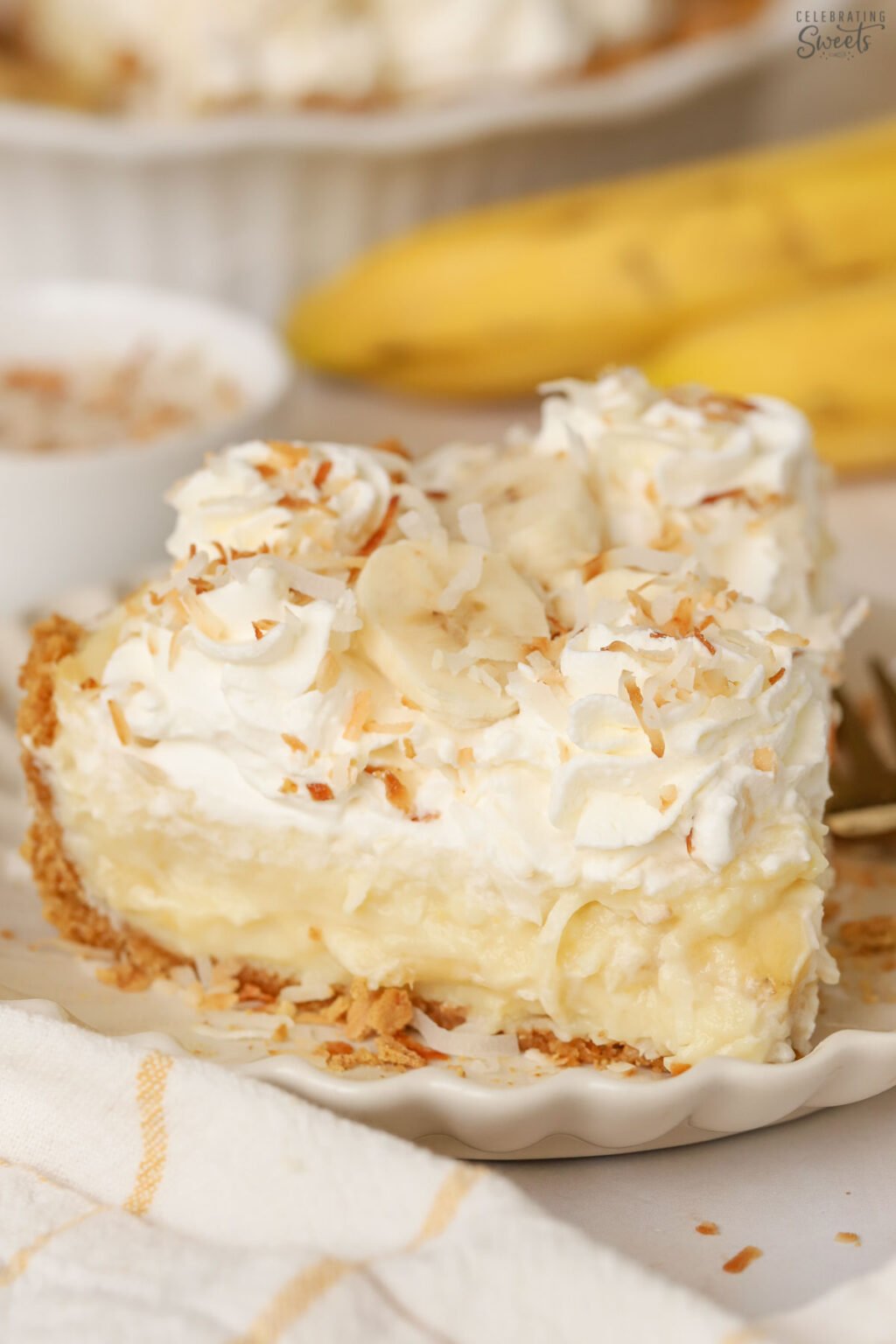 Coconut Banana Cream Pie - Celebrating Sweets