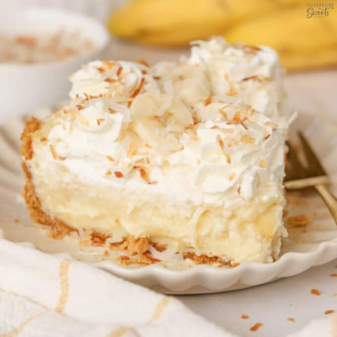 Coconut Banana Cream Pie - Celebrating Sweets