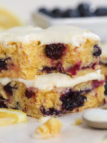 Stack of two lemon blueberry bars