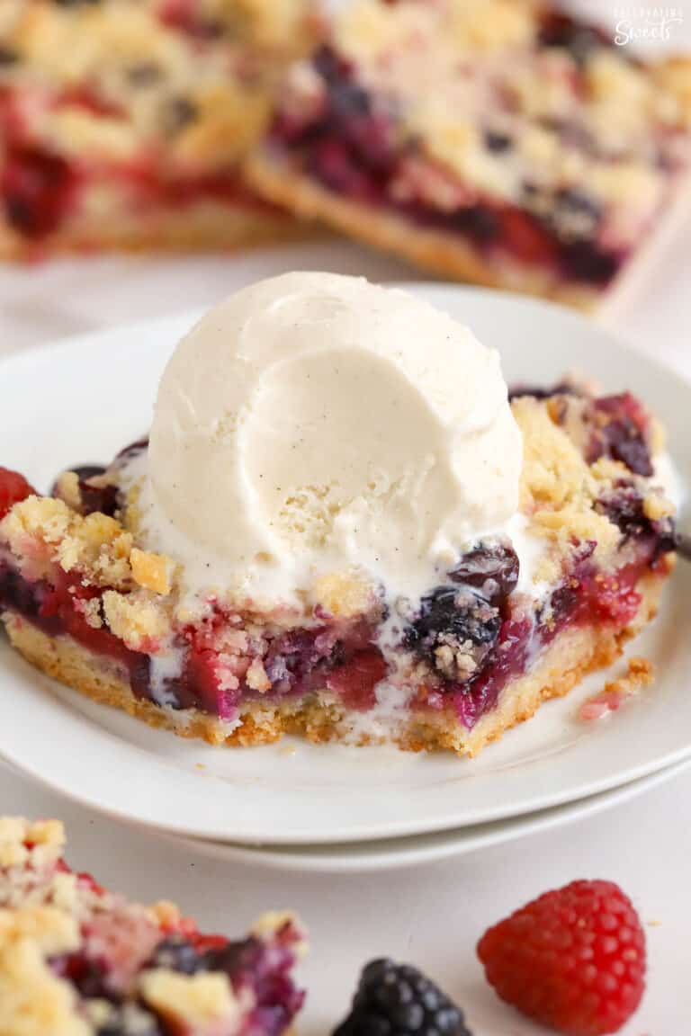 Berry Crumble Bars - Celebrating Sweets