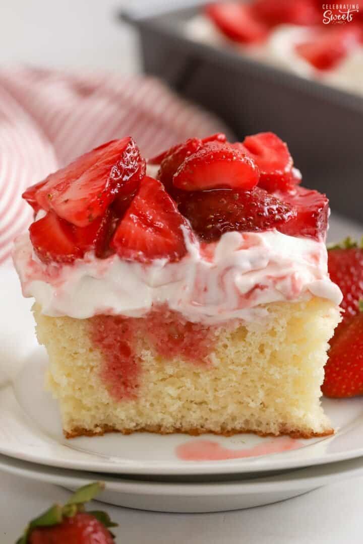 Strawberry Shortcake Sheet Cake - Celebrating Sweets