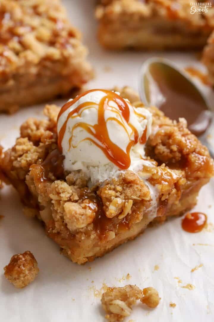 Caramel Apple Crumb Bars - Celebrating Sweets