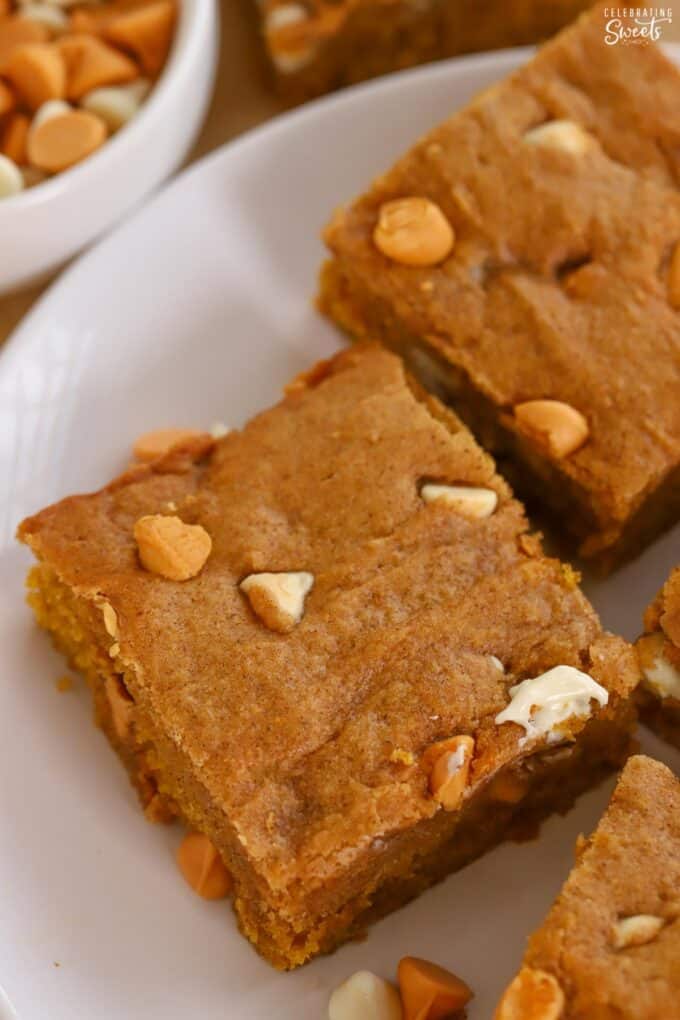 Butterscotch Pumpkin Blondies Celebrating Sweets 