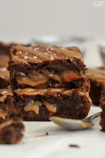 Best Caramel Brownies - Celebrating Sweets