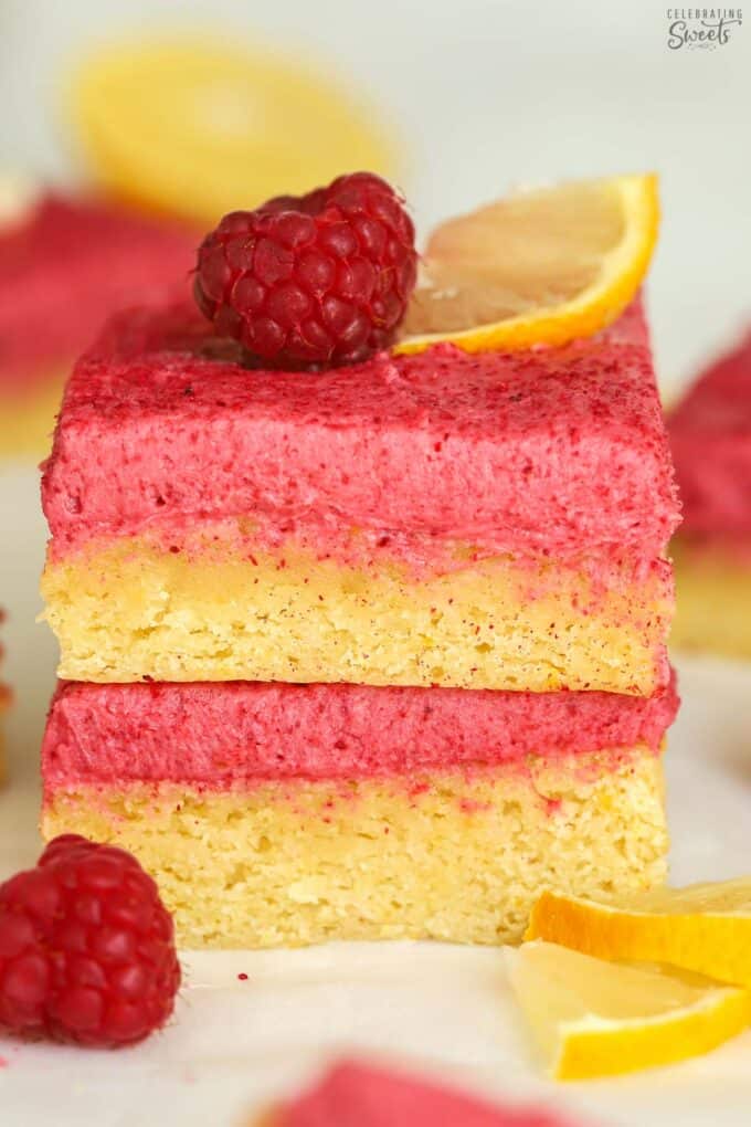 Raspberry Lemon Bars Celebrating Sweets