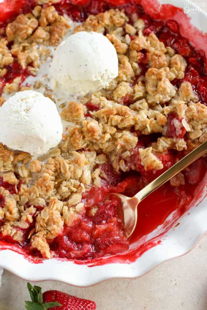 Strawberry Crisp {So Easy!} - Celebrating Sweets