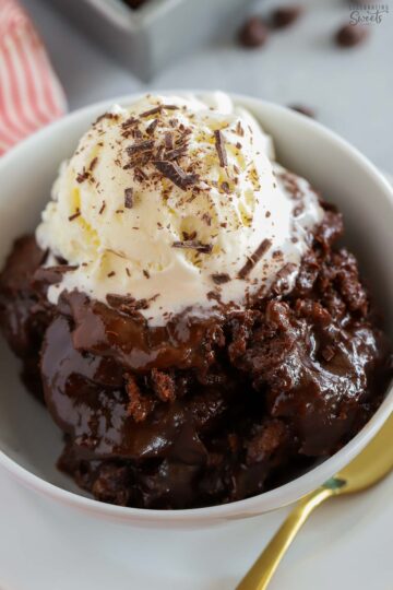 Fudgy Chocolate Pudding Cake - Celebrating Sweets