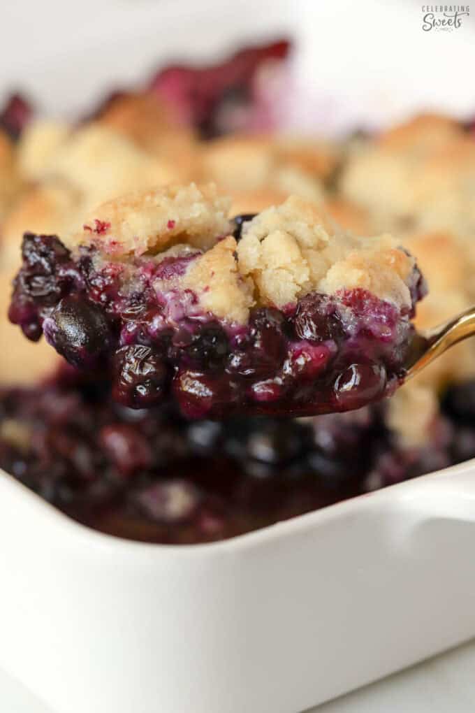 Blueberry Cobbler (the BEST topping) - Celebrating Sweets