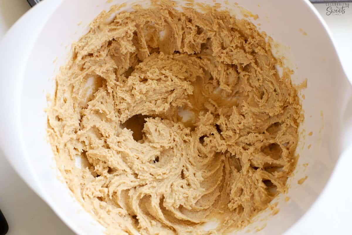 Almond croissant filling in a white bowl.