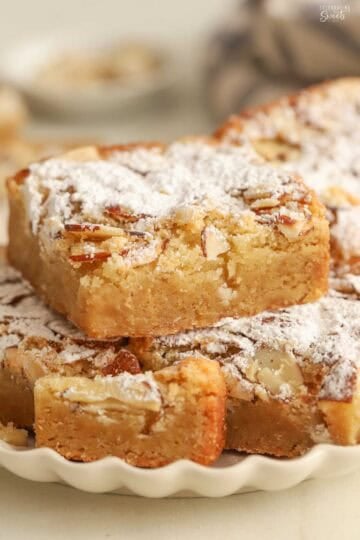 Chewy Almond Blondies - Celebrating Sweets