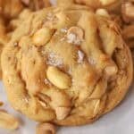 Chunky peanut cookie topped with peanuts and flaky salt.